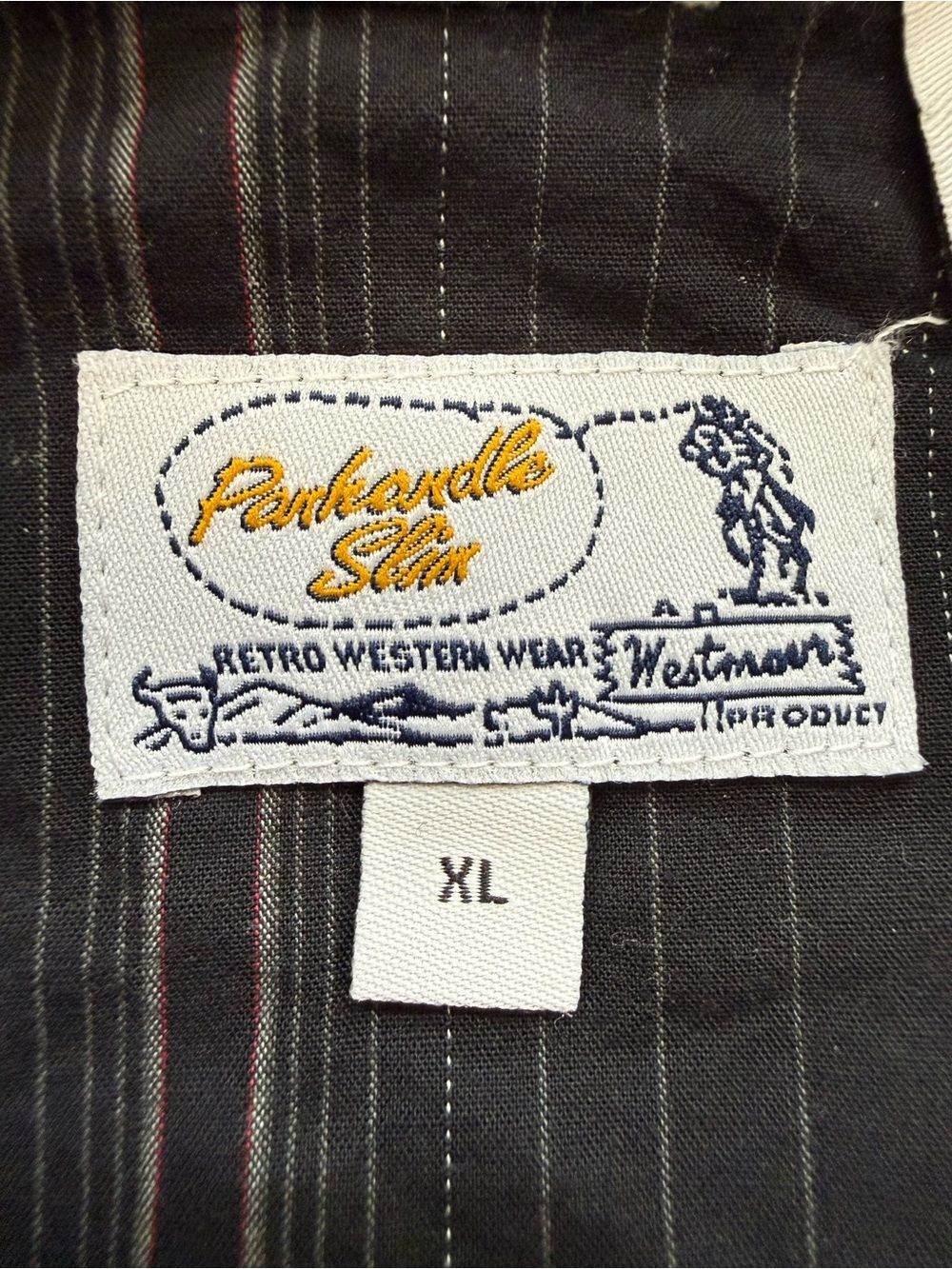 Panhandle Slim Western Pearl Snap Shirt Black Pinstripe Cowboy XL - Picture 2 of 10